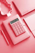 UNIONE Pocket & Desktop Pink Calculator with a Bright LCD, Dual Power Handheld Desktop. Color. Business, Office, High School...