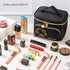 Make up Bag Travel Cosmetic Bags Brush Holder Zipper Pouch Case Organizer Cute Organizer Suitable for Purse for Women (Black-B)...