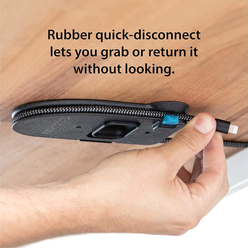 The Quickdraw - Under Desk Cord Management Mount, Hidden and Adjustable, Cable Organizer, 2 Cord Clips Included | Elevation Lab...