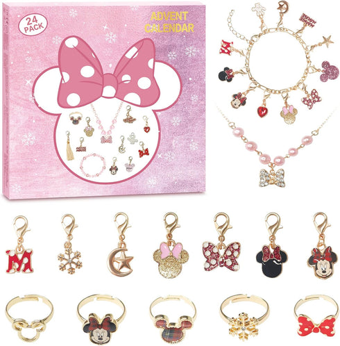 Christmas Advent Calendar 2024 for Girls 24 Days Countdown Calendar with DIY Charm Bracelet&Necklace, Rings Xmas Holiday Gift for Daughter, Niece...