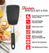 UpGood Silicone Turner Set 600ºF Heat Resistant - Large & Small Kitchen Spatulas with Tapered Edges & Flexible Stainless Steel - Cooking Utensil f...
