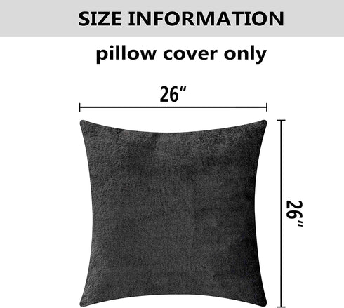 Home Brilliant 26x26 Pillow Cover Decorative Pillows for Bed Supersoft Euro Sham Large Faux Fur Pillow Covers for Patio Floor Couch, 26 x 26 inche...