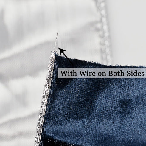 AIMUDI Navy Christmas Velvet Ribbon Wired 2.5 Inch Navy Blue Wired Ribbon for Wreaths Blue and Silver Ribbon for Christmas Tree, Gift Wrapping, Ga...