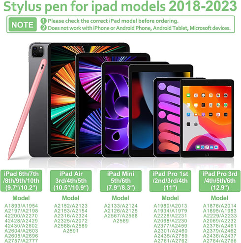 Stylus Pen for iPad 2018-2023, Magnetic Pen for Ipad, Apple Pen,Tilt Sensor & Palm Rejection,Compatible with iPad 6-10,iPad Mini 5/6,iPad Air 3-5,...