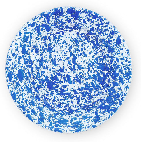 Enamelware Dinner Plate, 10.25 inch, Blue/White Splatter (Single)...