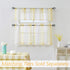 Central Park Yellow and White Kitchen Window Curtain Valance Stripe Sheer Boucle Linen Window Curtain, Living Room Decorative Rod Pocket (54" W x ...