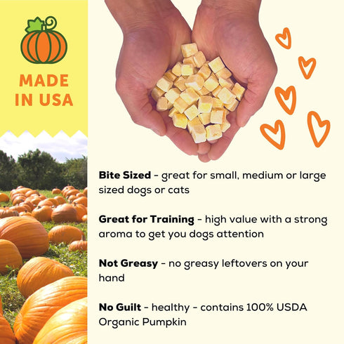 A Better Treat – Freeze Dried Organic Pumpkin Dog and Cat Treats, Organic, Single Ingredient | Natural, Healthy, Diabetic Friendly | Made in The U...