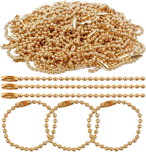 BronaGrand 150pcs 100mm Long Bead Connector Clasp 2.4 mm Diameter Ball Bead Chains Keychain Tag Key Rings...