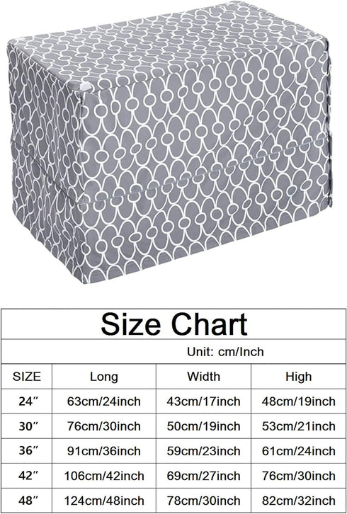 Pethiy Dog Crate Cover for Wire Crates, Fits Most 24" inch Dog Crates. Easy to Put On, Take Off, and Adjust - Cover only -Gray-24 Inch...
