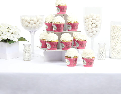 Big Dot of Happiness Pink Twinkle Little Star - Baby Shower or Birthday Party Cupcake Wrappers Set 12...