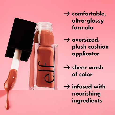 e.l.f. Glow Reviver Lip Oil, Nourishing Tinted Lip Oil For A High-shine Finish, Infused With Jojoba Oil, Vegan & Cruelty-free, Rose Envy...