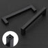 Cabinet Pulls Matte Black Cabinet Handles Square Drawer Pulls, 5 Pack 3-3/4 Inch Stainless Steel Kitchen Door Cupboard Cabinet Handles, Drawer Har...