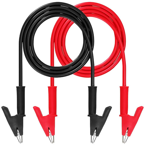 KAIWEETS Alligator Clips Electrical Test Leads Set, 15A Jumper Wires Heavy Duty with Protective Copper Clips, Premium PVC Silicone Cables for Elec...