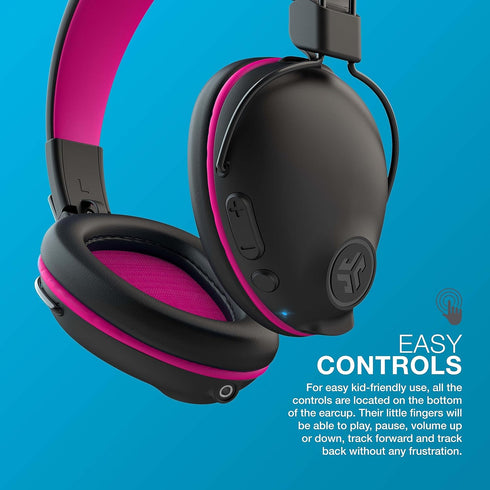 JLab JBuddies Pro Wireless Over-Ear Kids Headphones, 35+ Hour Battery Life, Built-in Volume Regulators for Safety, Share Mode, Folding, Adjustable...