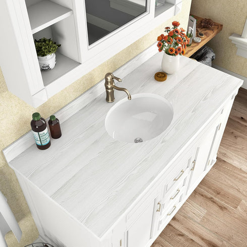 WESTICK White Wood Contact Paper for Countertops White Wood Peel and Stick Wallpaper Removable Kitchen Wood Grain Contact Paper for Cabinets and D...