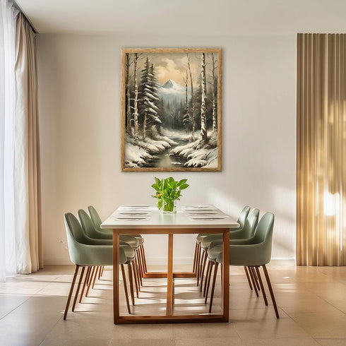 Posterizer 1 pcs-beautiful snowy scenary in winter -8-Landscape & Nature Art-GIft for Men Women Teens-Living Room Bedroom Decor- unframed wall art...