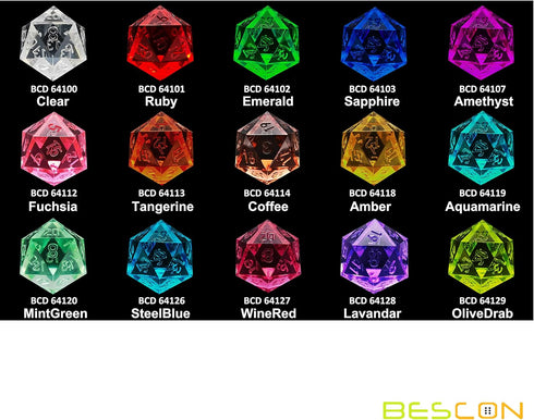 Bescon Crystal Clear (Unpainted) Sharp Edge DND Dice Set of 7, Razor Edged Polyhedral D&D Dice Set for Dungeons and Dragons Role Playing Games, Am...
