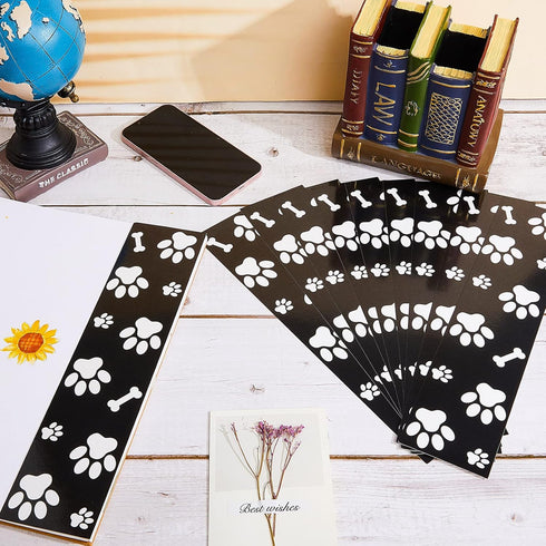 59.1 Feet Pet Paw Bulletin Board Border Classroom Decorations Black and White Puppy Boarders for Bulletin Board Paw and Bone Print for Walls Desks...