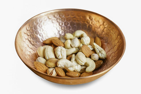 GoCraft Pure Copper Decorative Bowl | Hammered Finish Pure Copper Bowl for Nuts, Salad, Fruits & Kitchen Serving Purposes - 5" (Small)...
