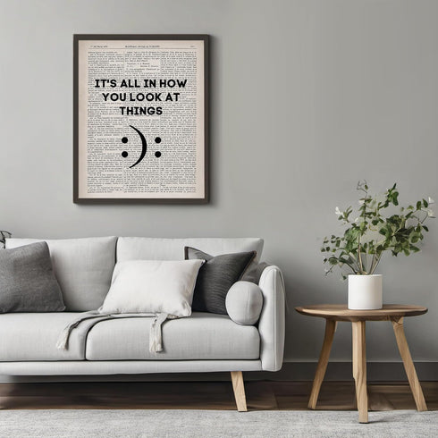 Posterizer 1 pcs-it's all in how you look at things-Comedy Art-Motivational & Inspirational Art-Gift for Men Women Entrepreneur Teens- UNFRAMED Wa...
