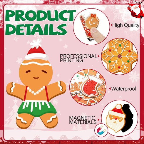 36 Pieces Christmas Magnets Supplies Xmas Refrigerator Magnetic Merry Christmas Fridge Magnet Stickers Happy Holiday Decoration for Car Mailbox Lo...