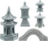 SUPERFIDINGS 5 Styles Pagoda Lantern Garden Statue Japanese Pagoda Lamp Lantern Stone Footbridge Figurines for Landscape Balcony Garden Patio Porc...
