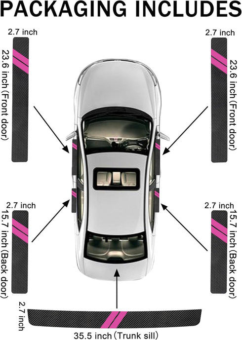 5PCS Door Sill Guard Decoration Stickers for Dodge Charger Challenger Durango Journey Universal Fit to All Dodge Cars Fiber Leather Door Sill Prot...