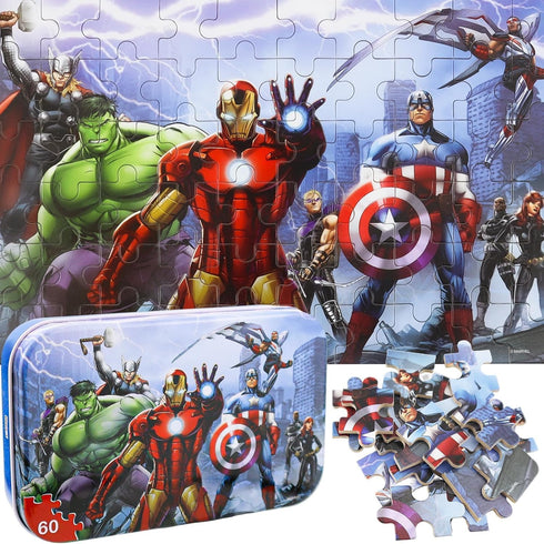 Generic NEILDEN Puzzles for Kids Ages 4-6 Toddler Puzzles for Kids 60 Pieces Puzzles in a Metal Box Educational Jigsaw Puzzles for Girls and Boys,...