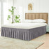 Biscaynebay Wrap Around Bed Skirts for Full & Full XL Beds 15" Drop, Silver Grey Adjustable Elastic Dust Ruffles Easy Fit Wrinkle & Fade Resistant...