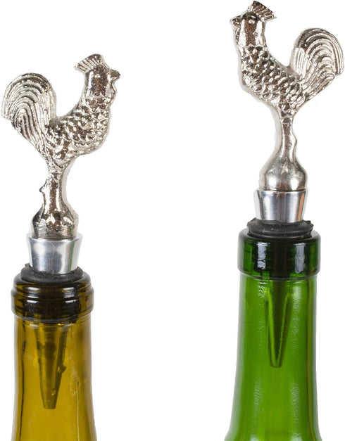 DII Kitchen Wine & Bottle Stopper, 2x4", Rooster...