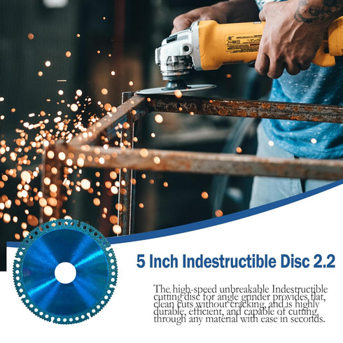 3 PCS 5 Inch Indestructible Disc 2.2 - Cut Everything in Seconds,Upgrade Indestructible Disc for Angle Grinder 7/8''(125mm),Circular Saw Blades fo...