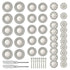 40 Pcs Diamond Cutting Wheel Set, 25mm/30mm/35mm/40mm Diamond Coated Cutting Wheel with 8 Pcs 3mm Mandrel and 2 Pcs Screwdriver...