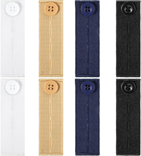 8 PCS Button Extenders for Jeans Elastic Waist Extenders for Pants Waistband Expanders Adjustable Elastic Waist Extenders Waistband for Men Pregna...