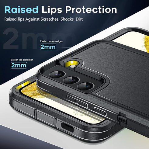 LeYi for Galaxy S22 Plus Case, Samsung S22 Plus Case, 3 in 1 Full Body Shockproof Rubber Dustproof Rugged Defender Protection Case S22 Plus, Black...