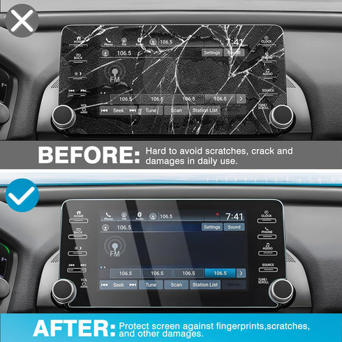 Karltys 2 Pack Screen Protector for Honda Accord Accessories 2018-2022 Accord EX EX-L Sport Touring 8-Inch Touchscreen, 9H Tempered Glass Car Radi...