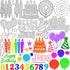 30 Pieces Dies Cut, Metal Happy Birthday Cake Cutting Dies Happy Birthday Balloons Cake Stencils Cutting Dies for Birthday Party Card Making Ballo...