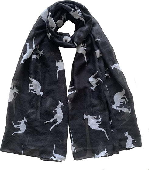 Lina & Lily Kangaroo Print Women's Scarf Shawl Wrap, Gift for Animal Lover...