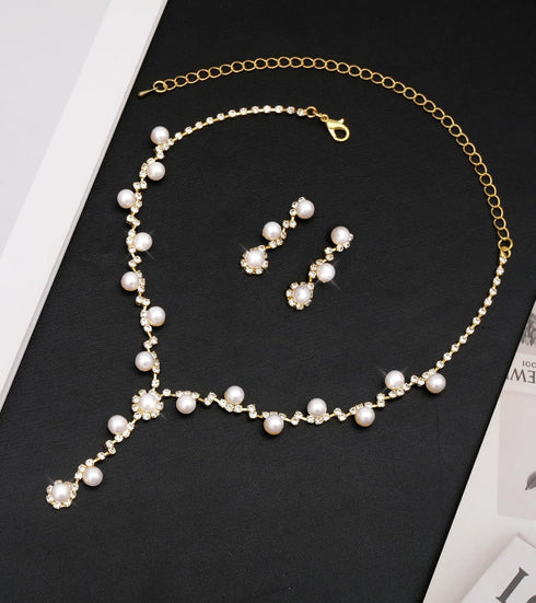 Elegant Bride Bridesmaid Jewelry Sets for Wedding Prom Bridal Necklace Earrings Bracelet Set Women Formal Dress Accessories...