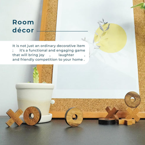 BSIRI Tic Tac Toe Wooden Board Games (Only X-O Pieces)- Unique Gifts, Fun Gifts for Kids and Adults and Use as Living Room Rustic Table Decor Idea...