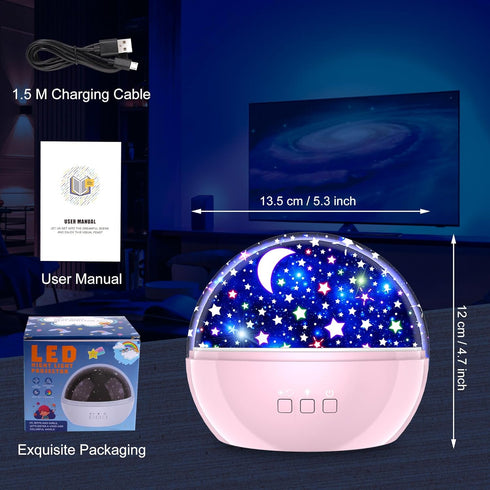 Star Projector Night Light for Kids, 360 Degree Rotation Baby Night Lights, Starry Lamp for Toddle Birthday Gifts for 3 to 12 Year Old Boys Girls,...