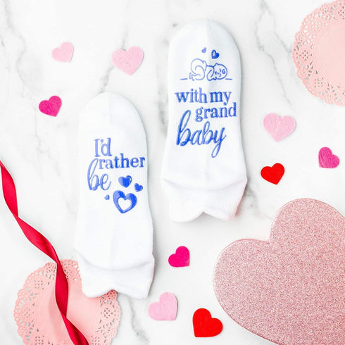 Funny Grandparent Socks - Gift For Grandmas & Expecting Grandparents (I'd Rather Be) One Size...