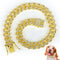 Dog Chain Collar Diamond Link Dog Collar Walking Dog Necklace Metal Cat Chain with Secure Buckle Pet Crystal Collar for Small Medium Large Dogs Ca...