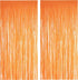 Orange Tinsel Curtain Party Backdrop - GREATRIL Foil Fringe Curtain Party Streamers for Fall/Thanksgiving Day/Birthdays/Doorway/Easter/Coco Theme/...