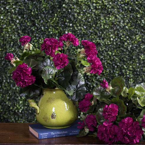 Vickerman Everyday Artificial Purple Geranium Bush 17.5" Long - Premium Faux Floral Decor for Wedding or Everyday Arrangements - Maintenance Free ...