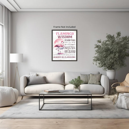 Posterizer 1 pcs-Funny Flamingo Quote-Strive for Balance-Comedy Art-Motivational & Inspirational Art- Living Room Bedroom Decor- unframed wall art...