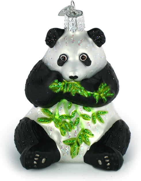Old World Christmas Ornaments: Panda Glass Blown Ornaments for Christmas Tree...