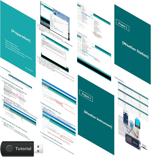 ESP8266 Weather Station and Weather Instrument Kit,NodeMCU ESP8266 Integrated 0.96'' OLED Board DHT-11 Temperature Humidity BMP-180 Atmospheric Pr...