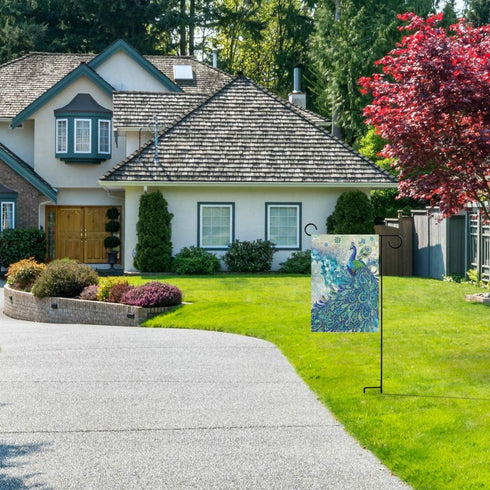 Home Decorative Garden Flag, Beautiful Peacock Double Sided House Yard Flag Ornament 12 x 18 inch...