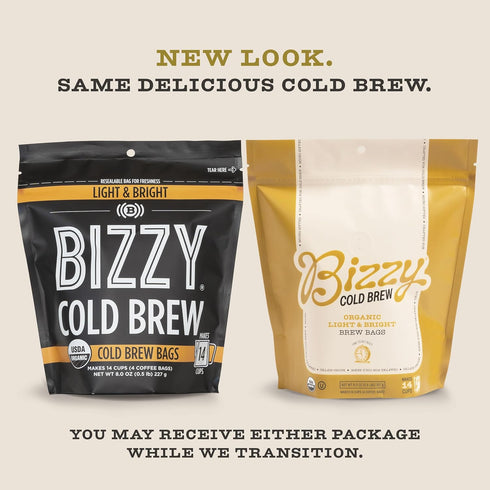 Bizzy Organic Cold Brew Coffee | Light & Bright Blend | Coarse Ground Coffee | Light Roast | Micro Sifted | Specialty Grade | 100% Arabica | Brew ...