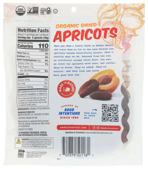 Made In Nature Organic Dried & Unsulfured Apricots, 6 oz...